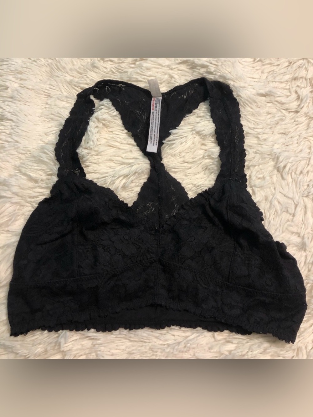 Free People Black Lace Racerback Bralette